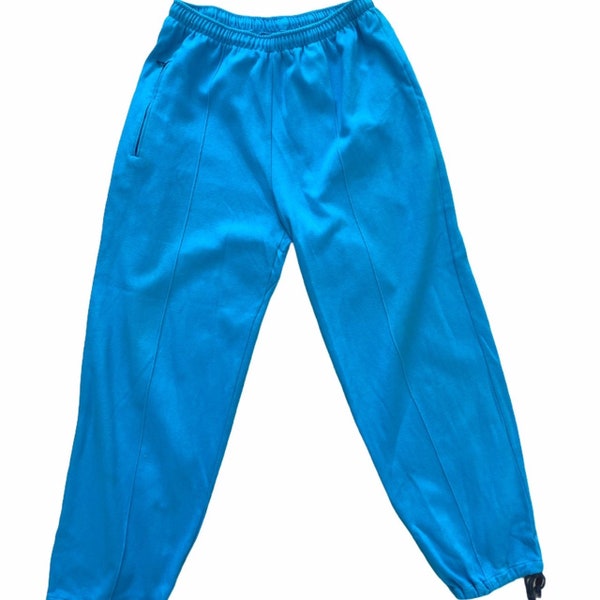 Unbranded Blue Pleated Joggers Tracksuit Bottoms Trackies