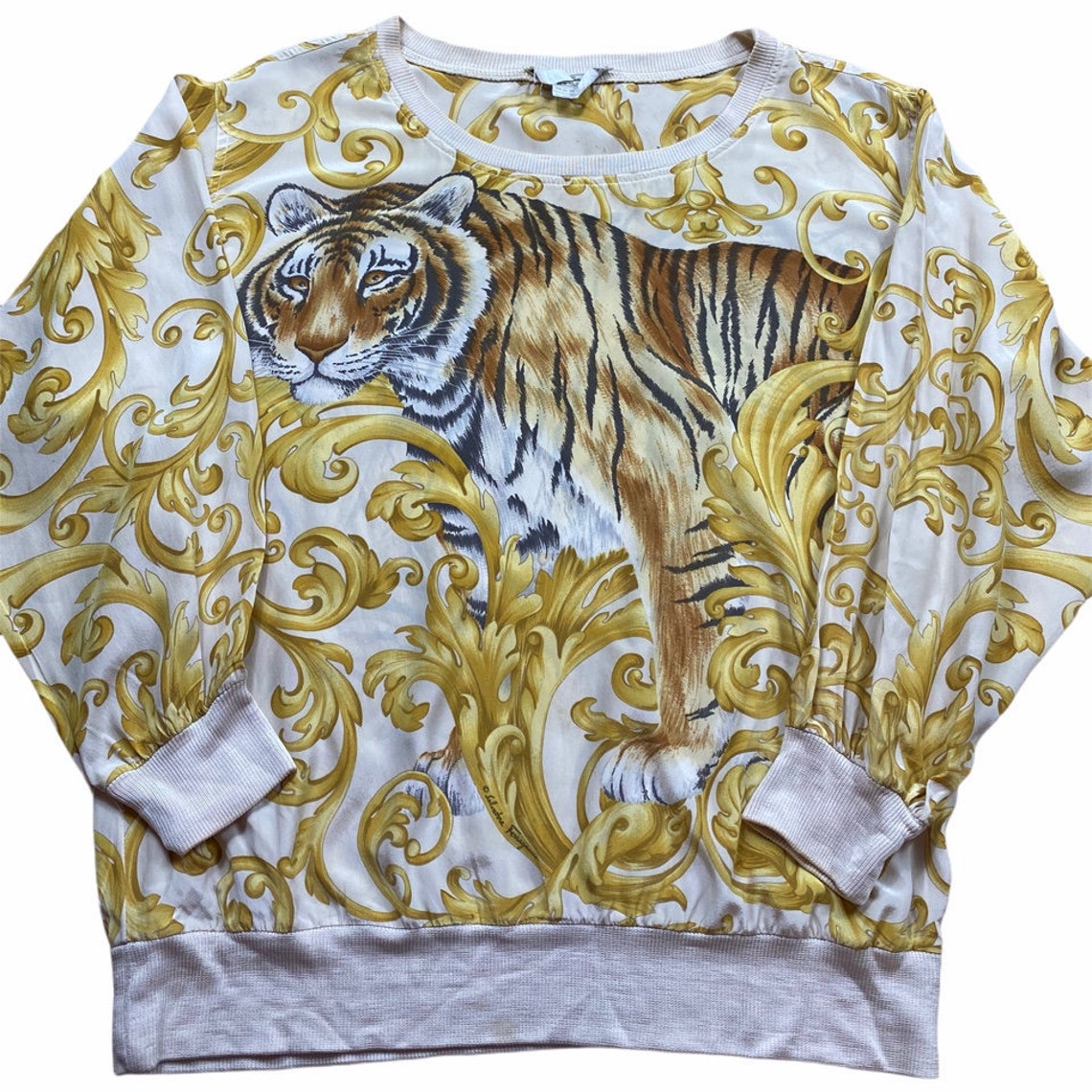 Graphic Gold Tiger Sweatshirt | Etsy