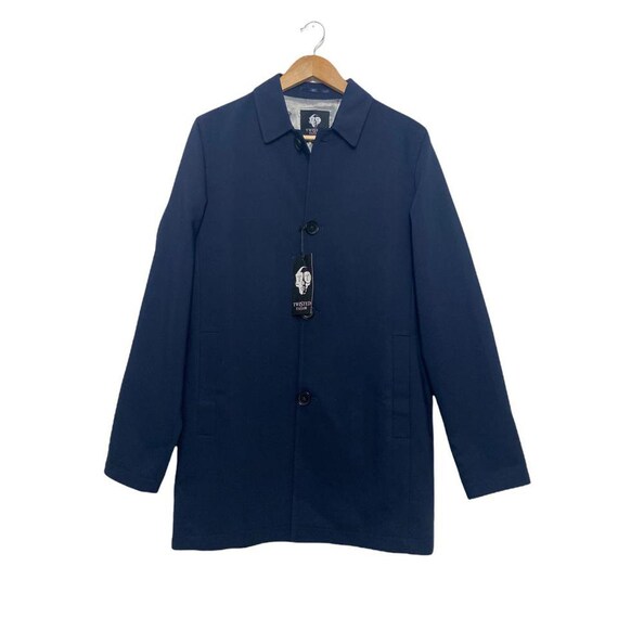 Twisted Tailor Men Navy Long Sleeve Button Down Full Zip Coat - Etsy