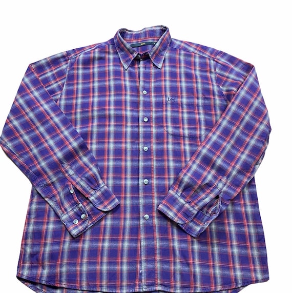 Lee Embroidered Flannel Gingham Plaid 