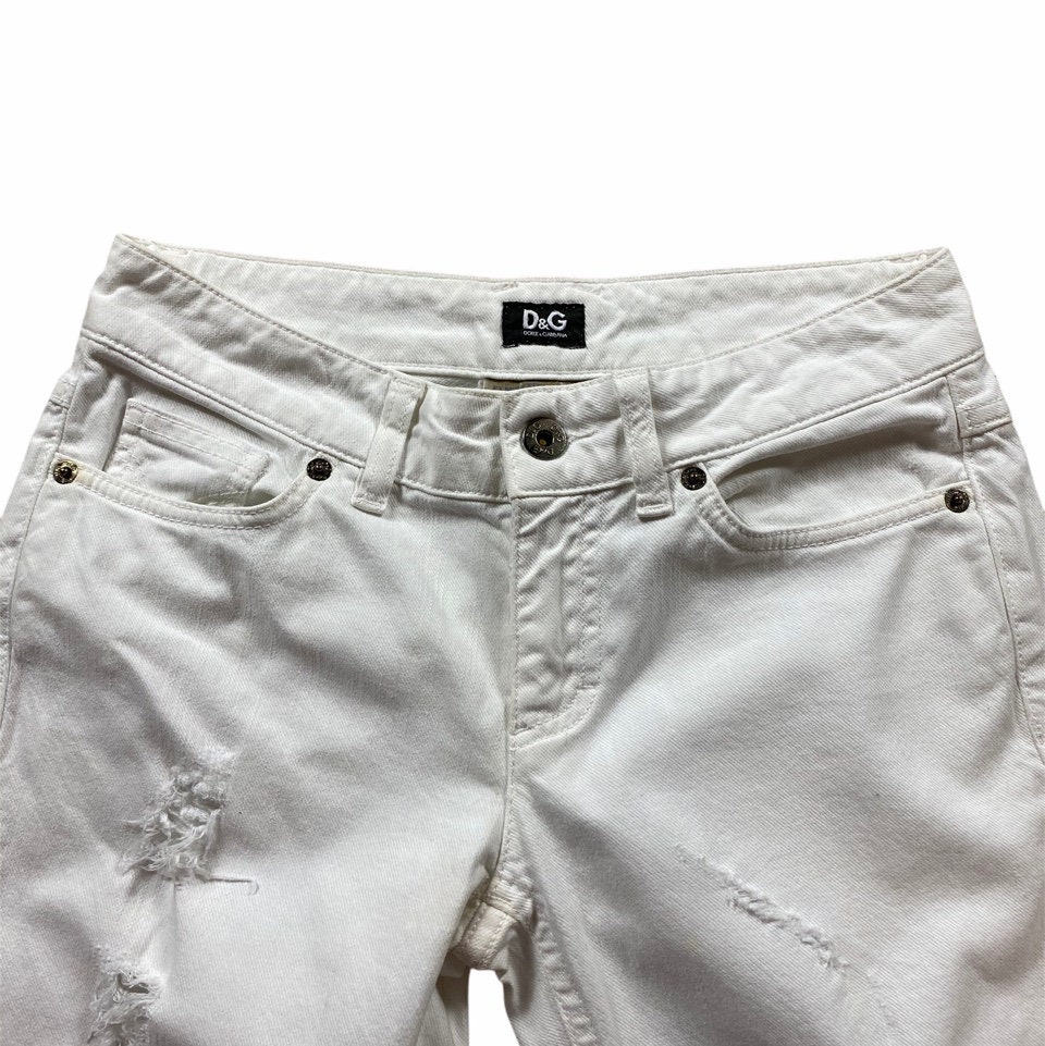 D\u0026G White Ripped Skinny Jeans - Etsy Canada