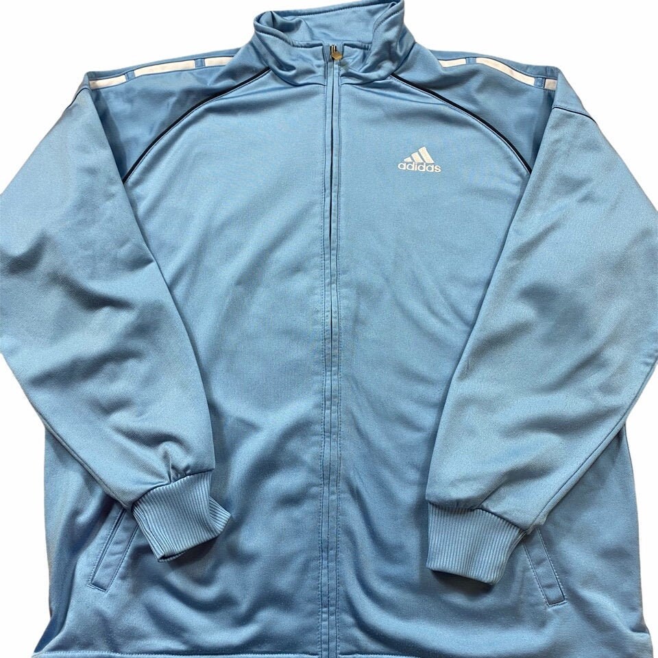 Adidas Baby Blue Vintage Zip up Track Jacket Etsy