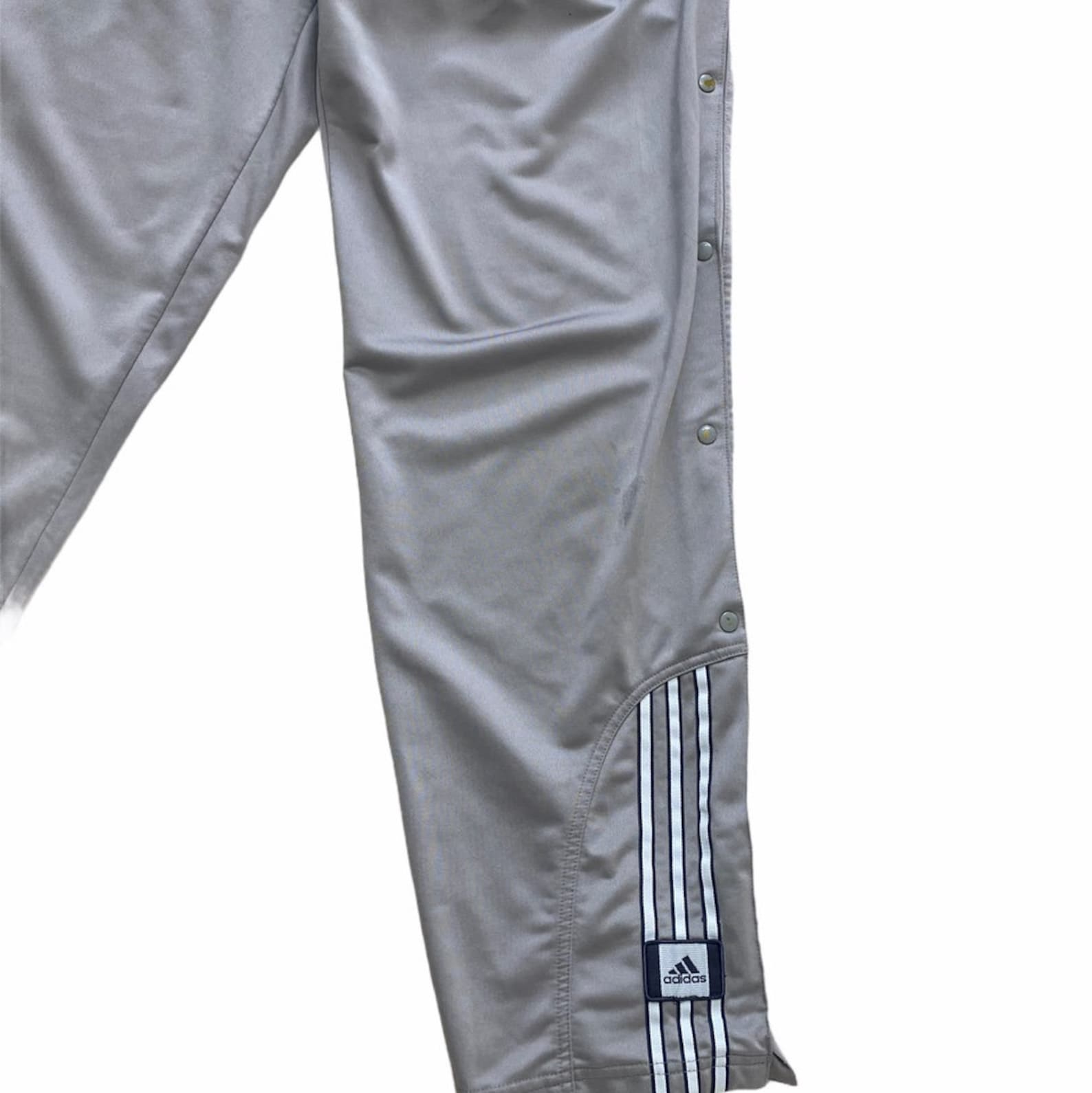 Vintage Grey Adidas Popper Trousers Tracksuit Bottoms Joggers Etsy