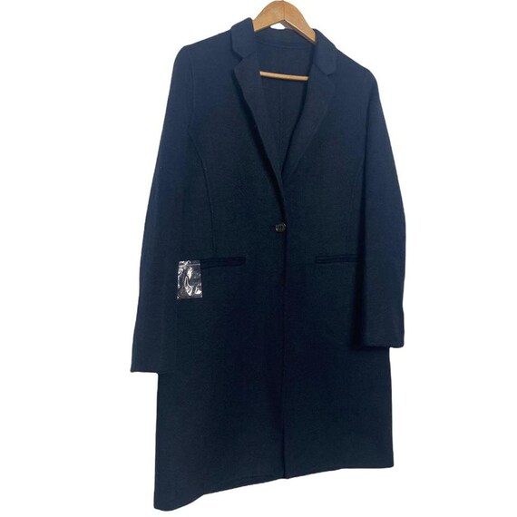 Great Plains London Women Navy Long Sleeve Comfort Pea Coat Jacket