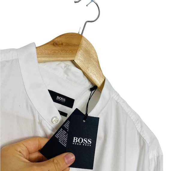 Hugo boss collarless shirt top