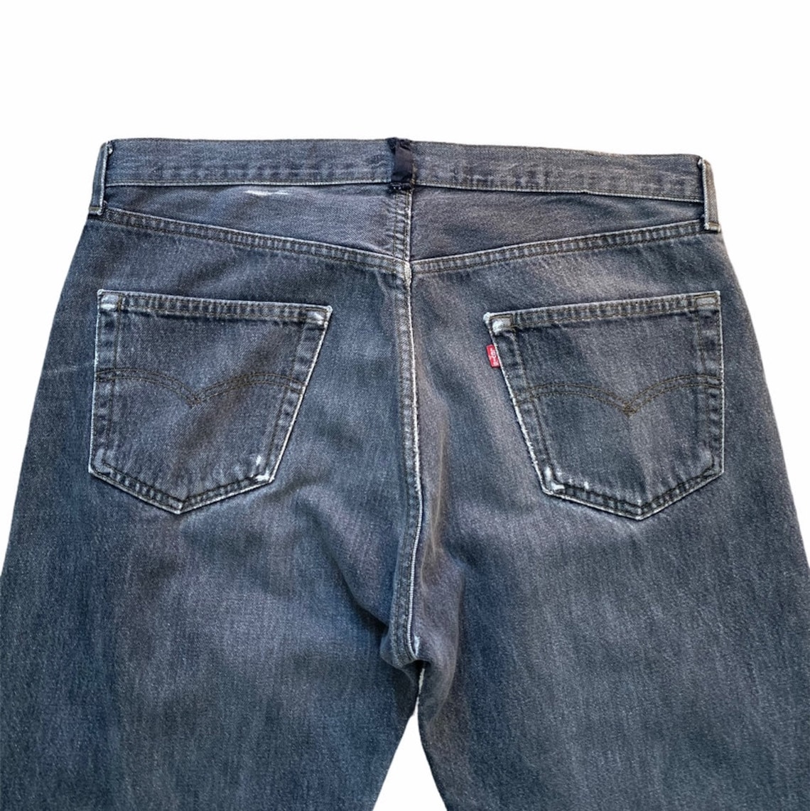 Vintage Grey Levis 501 Distressed Denim Jeans Etsy UK