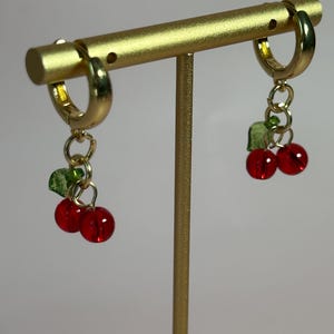 Cherry Charm Dangle Earrings