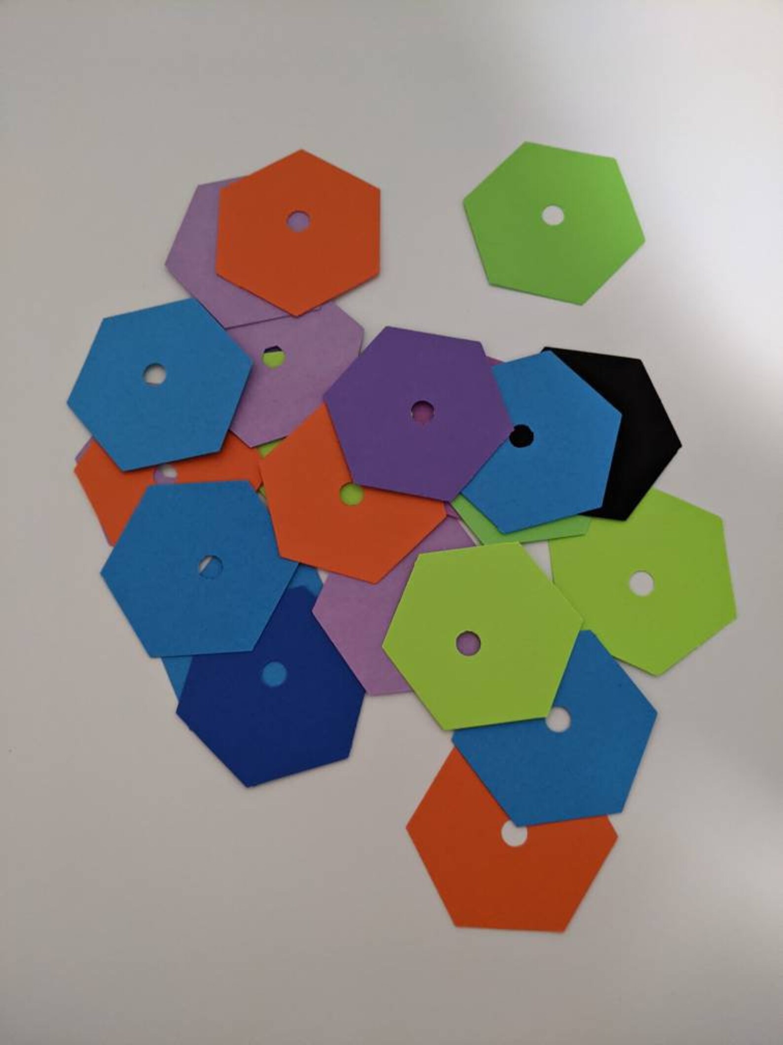 1 Inch Side Colorful Hexagon Templates for EPP. All Papers Are