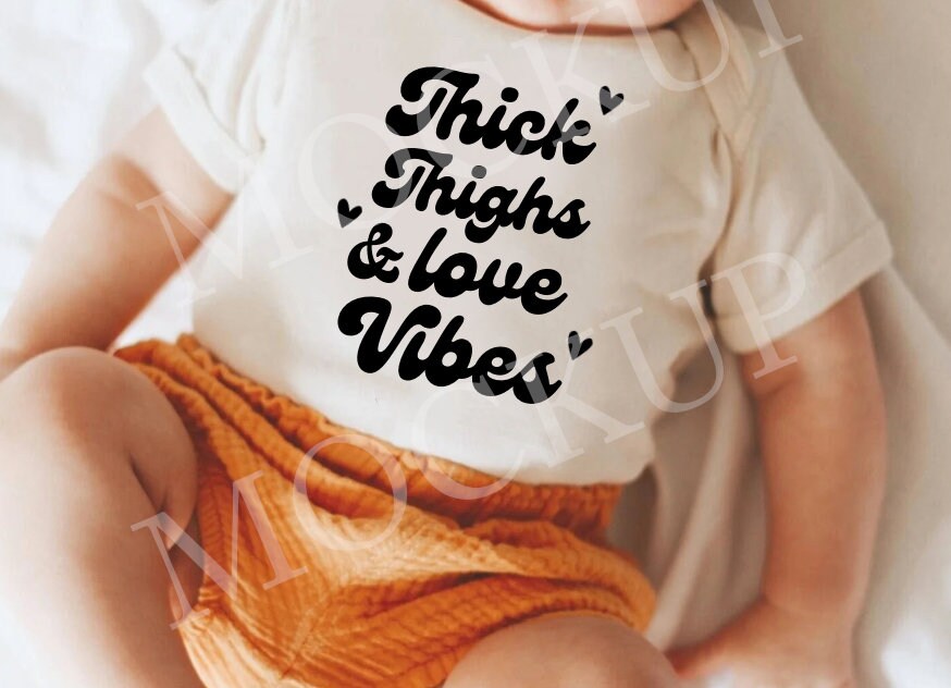 Thick Thighs and Love Vibes SVG Valentines Day Svg, Valentines Shirt ...