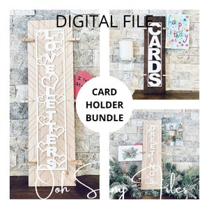 Card Holder Digital File - Valentine&#39;s, Christmas, Mother&#39;s/Father&#39;s Day etc. SVG, DXF, Glowforge, Laser File