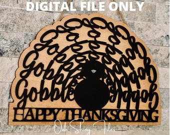 Gobble Gobble Turkey Thanksgiving - Cut file, svg, laser, Glowforge