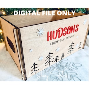 Christmas Crate or Box with Lid-  Digital File, svg, dxf, laser cut