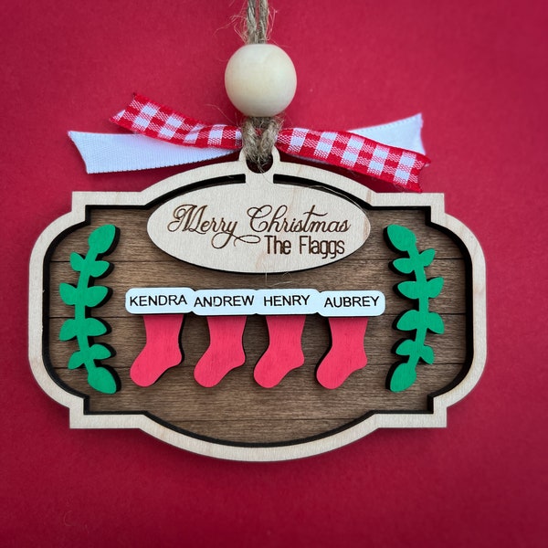 Christmas Stocking Ornament - SVG Digital File Laser Cutter