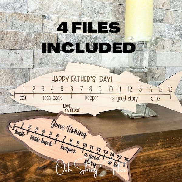 Fish Measurement Plaque - Father's Day, gift, svg, digital, laser, glowforge