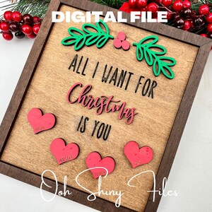 All I Want Christmas Sign - SVG, Laser, Glowforge