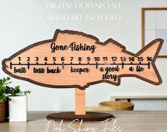 Fish Measurement Plaque - Father's Day, gift, svg, digital, laser, glowforge