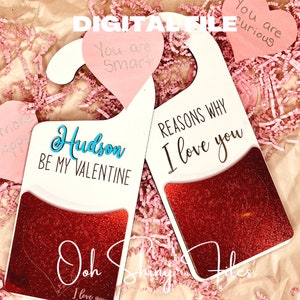 Valentine&#39;s Day Note Door Hanger - SVG, Laser File, Digital File
