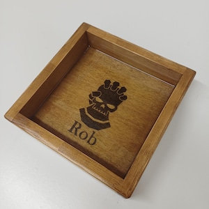 Custom Engraved Wooden Dice Tray - Handmade Wargaming Gift Warhammer 40k and other tabletop games image 10