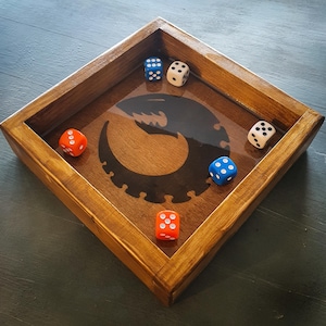 Custom Engraved Wooden Dice Tray - Handmade Wargaming Gift Warhammer 40k and other tabletop games image 5