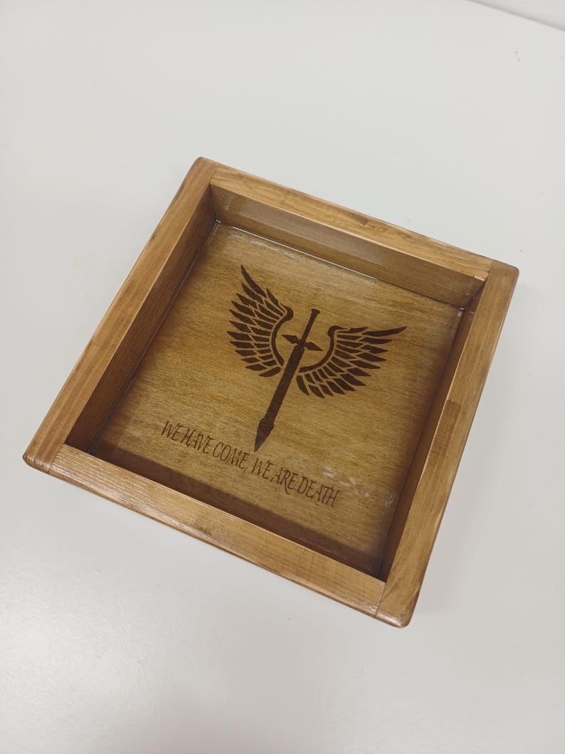 Custom Engraved Wooden Dice Tray - Handmade Wargaming Gift Warhammer 40k and other tabletop games image 14