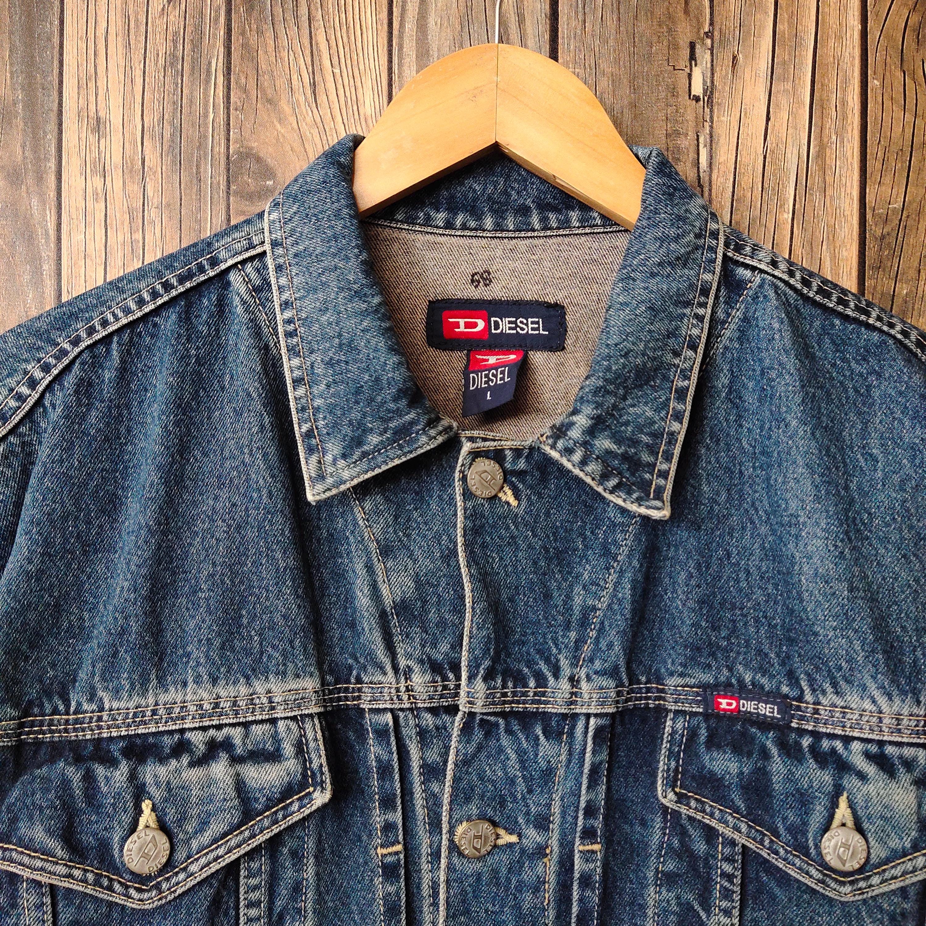 RARE Vintage 90s Distressed Diesel Industry Denim Jeans Jacket