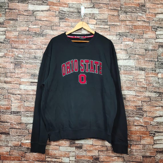 Vintage Distressed Ohio State Football University Sweatshirt Ohio State Crewneck Ohio State Pullover Embroidery Logo Black Color Mens Fit XL Etsy