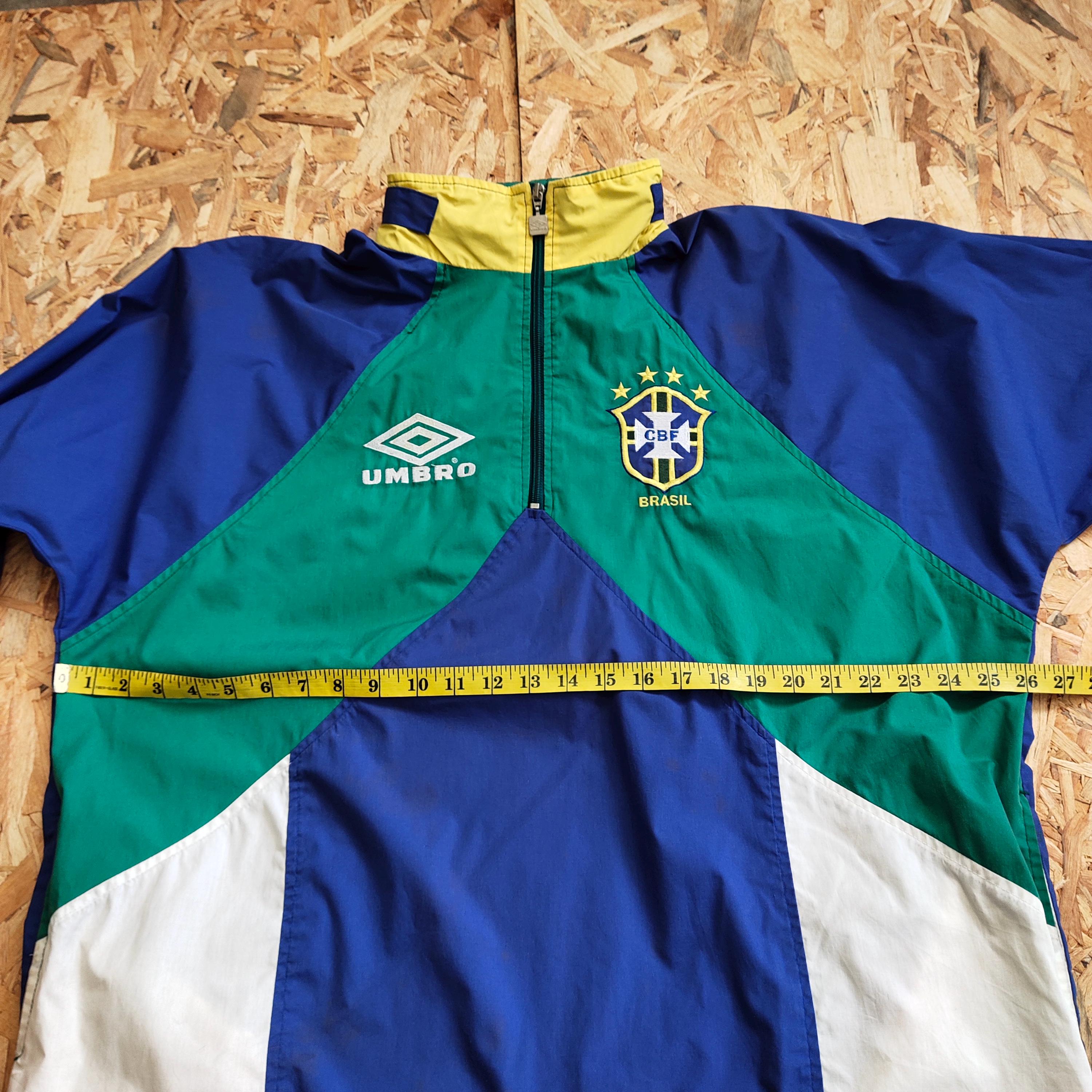 Vintage 90s DISTRESSED Brazil Football by Umbro Track Jakcet