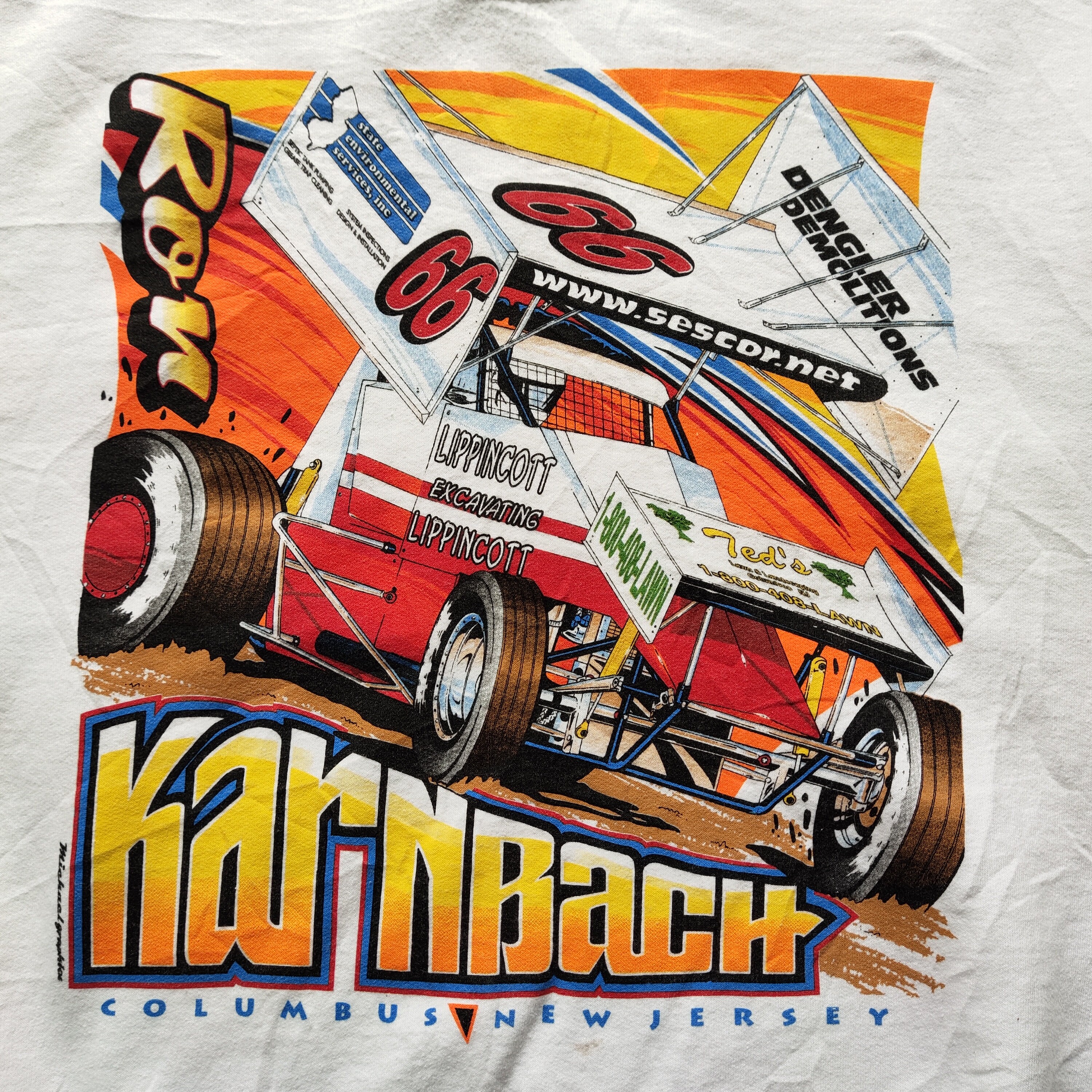 Vintage 90s Sprint Car Racing Sweatshirt Racing Crewneck Racing 