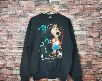 RARE Vintage 90s Distressed World Cup USA Football by Magic Johnson Sweatshirt USA Crewneck Usa Sweater Printed Logo Black Color Men’s Fit M