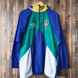 Vintage 90s DISTRESSED Brazil Football by Umbro Track Jakcet