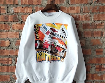 Vintage 90s Sprint Car Racing Sweatshirt Racing Crewneck Racing