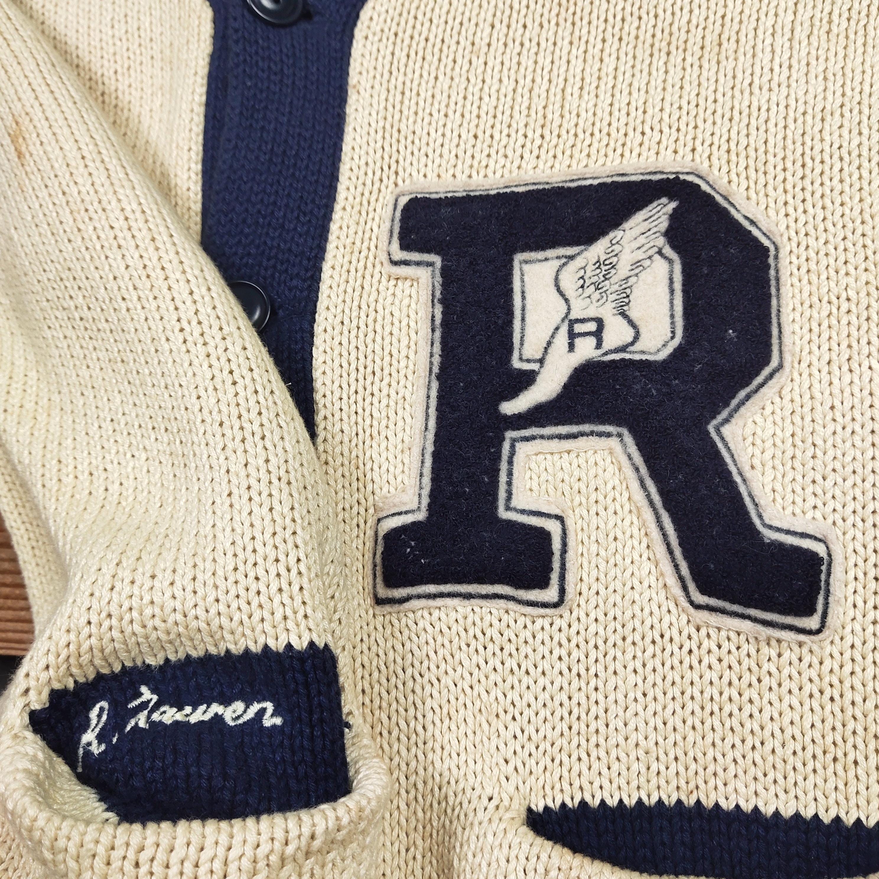 Vintage 90s Distressed Polo Ralph Lauren P Wing Cardigan Polo