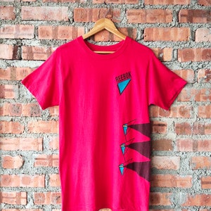 Vintage 80s Reebok Cycling T-Shirt Reebok Tees Reebok Crewneck Reebok Sweatshirt Reebok Pullover Printed Logo Red Color Men’s S