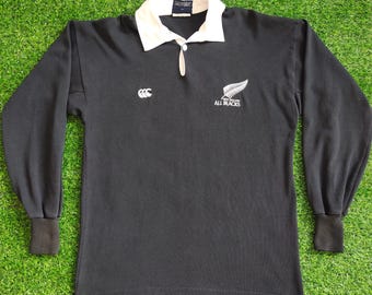 90s CANTERBURY ニュージーランド製 オールブラックス 古着 M Vintage 90s Canterbury All Black New Zealand Rugby T-shirt