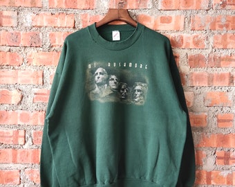 Vintage 90s Mt. Rushmore Sweatshirt Mt. Rushmore Crewneck Mt. Rushmore Pullover Mt. Rushmore Sweater Printed Logo Green Color Men’s Fit XL