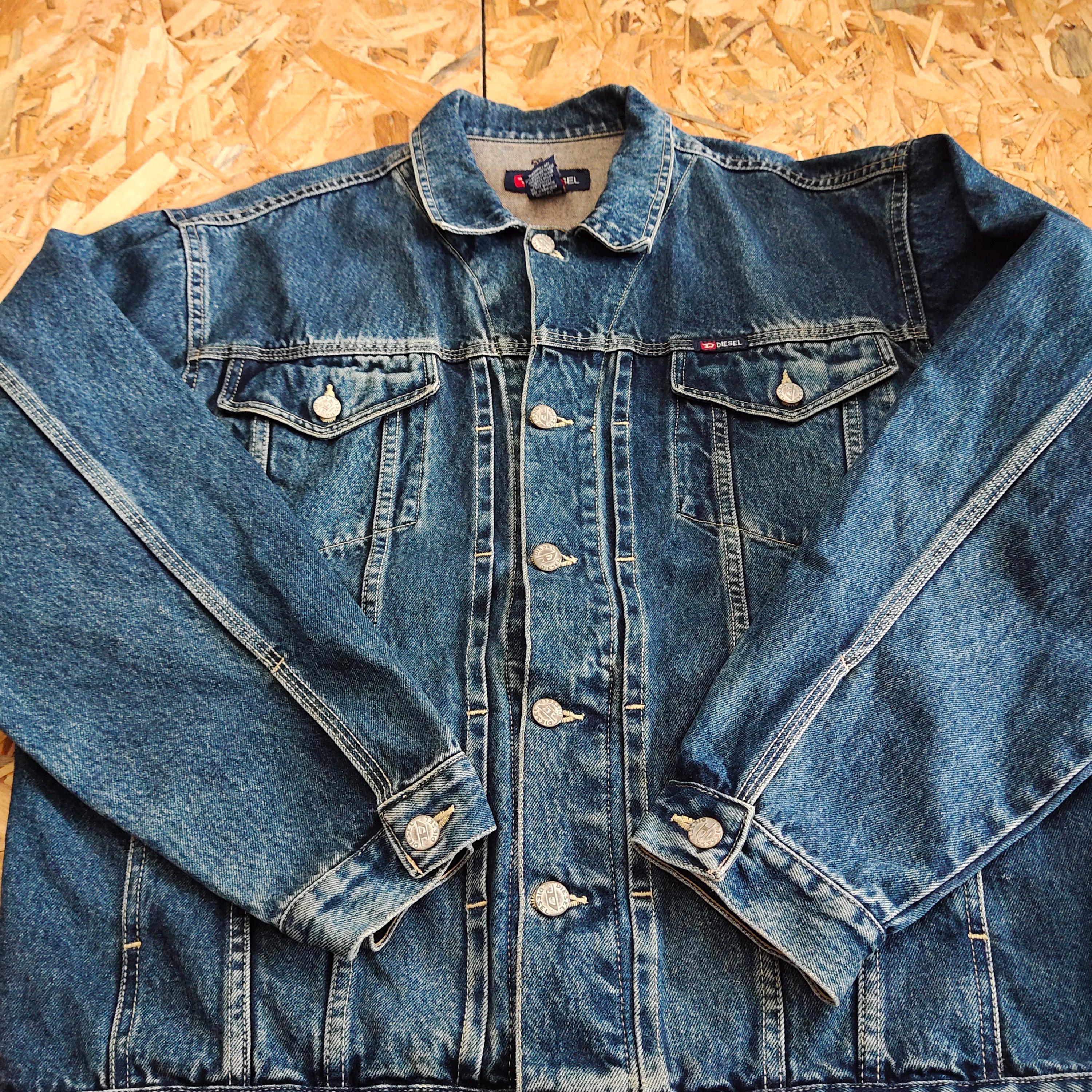 RARE Vintage 90s Distressed Diesel Industry Denim Jeans Jacket