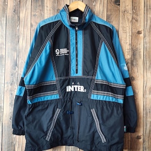 RARE Vintage Inter Milan Football by Kappa Jacket Inter Milan Sweater Inter Milan Pullover Embroidery Logo Blue Color Men&#39;s M
