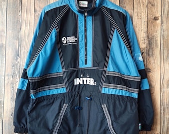 RARE Vintage Inter Milan Football by Kappa Jacket Inter Milan Sweater Inter Milan Pullover Embroidery Logo Blue Color Men&#39;s M