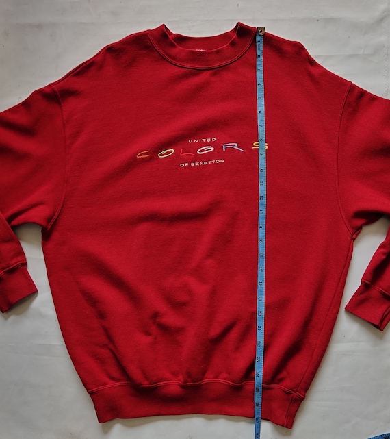 UNITED COLORS OF BENETTON スウェット 刺繍 RARE Vintage 90s Distressed Benetton Cross Flags Sweatshirt