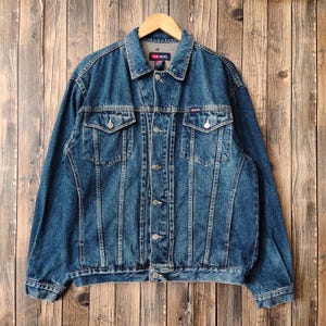 RARE Vintage 90s Distressed Diesel Industry Denim Jeans Jacket Diesel Sweater Diesel Pullover Patch Logo Blue Color Men&#39;s L