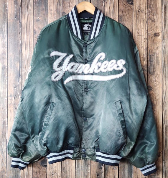 RARE Vintage 90s Distressed New York Yankees Baseball Satin Jacket