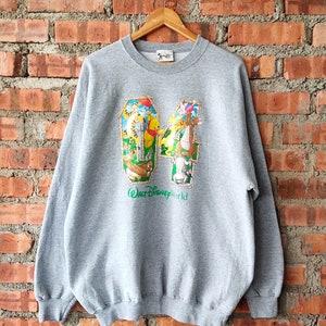 Vintage Winnie The Pooh Sweatshirt Pooh Crewneck Pooh Pullover Pooh Jumper Pooh Sweater Printed Logo Grey Color Women’s XL