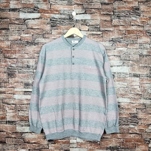 Vintage Pierre Balmain Sweatshirt Pierre Balmain Crewneck Pierre Balmain Pullover Pierre Balmain Stripe Embroidery Logo Gray Color Men’s M