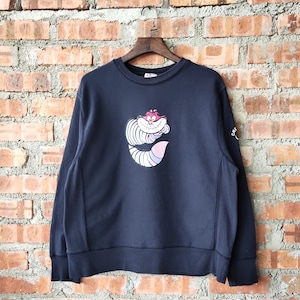 Vintage 90s Cheshire Cat Disney Sweatshirt Cat Crewneck Cat Pullover Cat Jumper Cat Sweater Printed Logo Blue Color Men’s Fit M