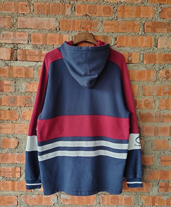 PreciousTagMy Vintage 90s Champion Products USA Hoodie Champion Sweatshirt Champion Pullover Champion Sweater Embroidery Logo Blue Color Men s L