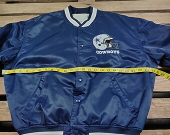 RARE Vintage 80s Distressed Dallas Cowboys Football Satin Jacket