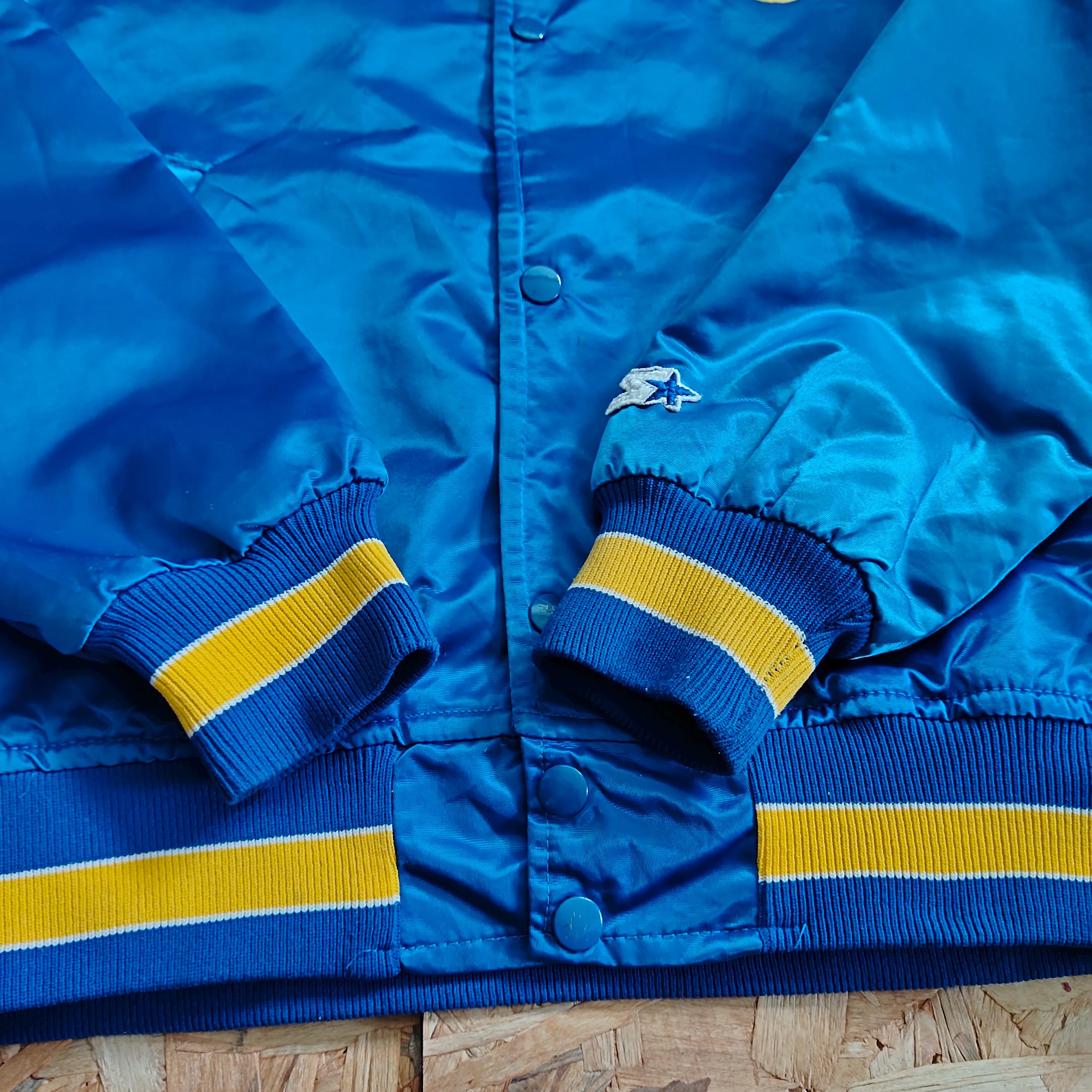 RARE Vintage 90s Distressed Los Angeles Rams Football Satin Jacket 