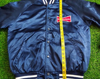 Vintage 90s Budweiser Satin Jacket Budweiser Sweater Budweiser