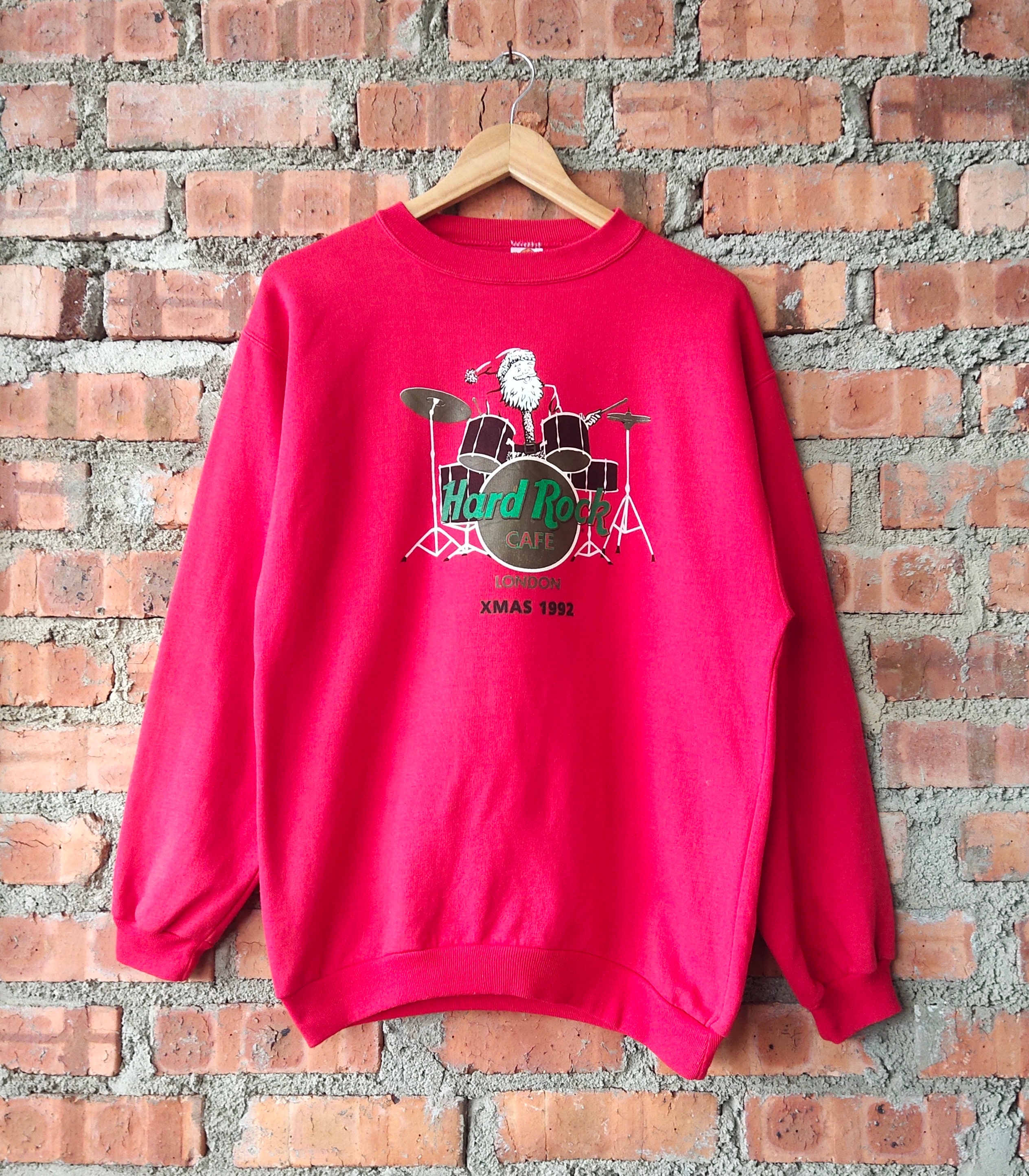 Vintage 90s Hard Rock Cafe London Sudadera Hard Rock Crewneck Hard Rock Jersey Hard Rock Jumper Logotipo impreso Color Rojo Hombre Fit M Etsy Mexico