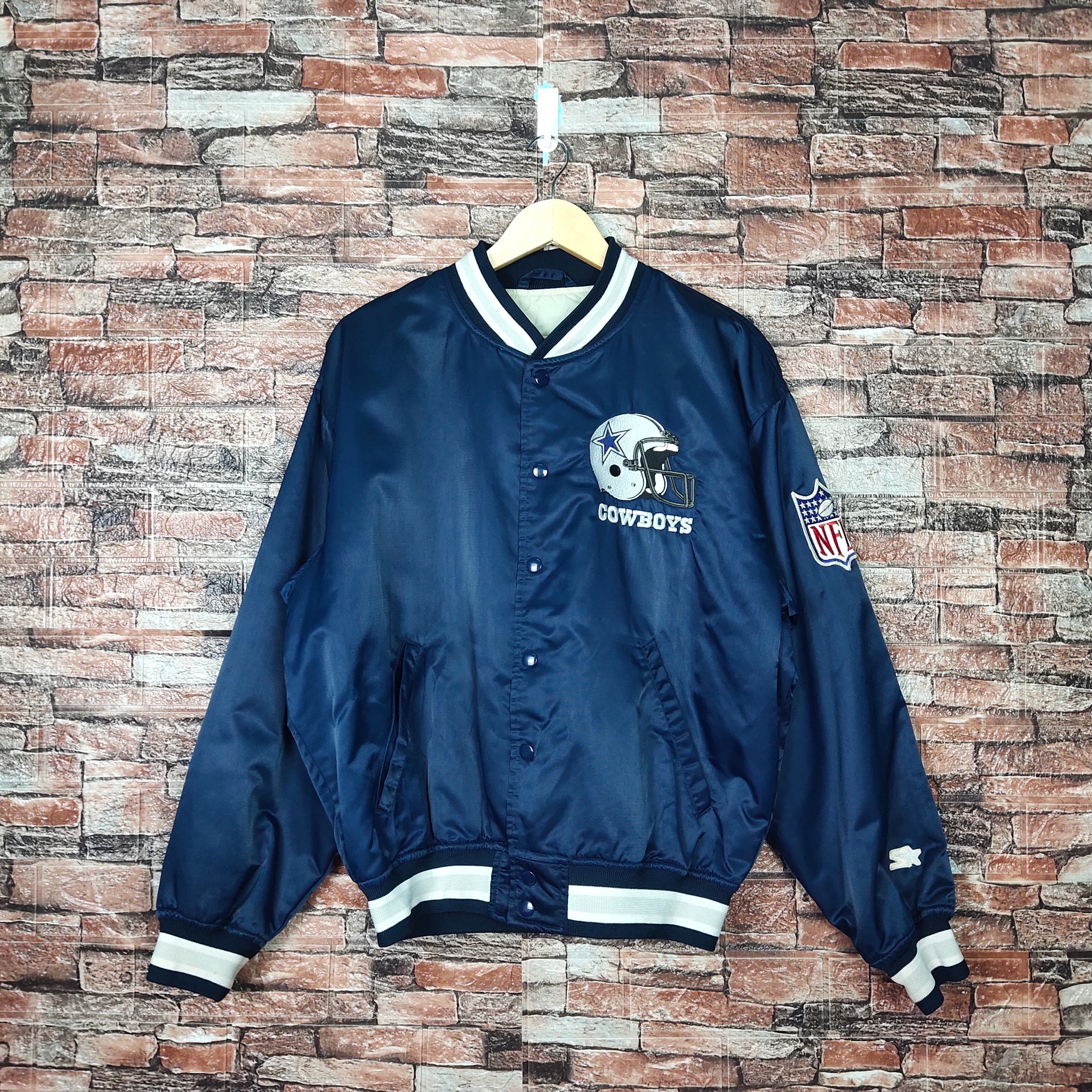 RARE Vintage 80s Distressed Dallas Cowboys Football Satin